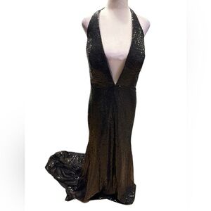 Black Halter Sequins Dress size 12